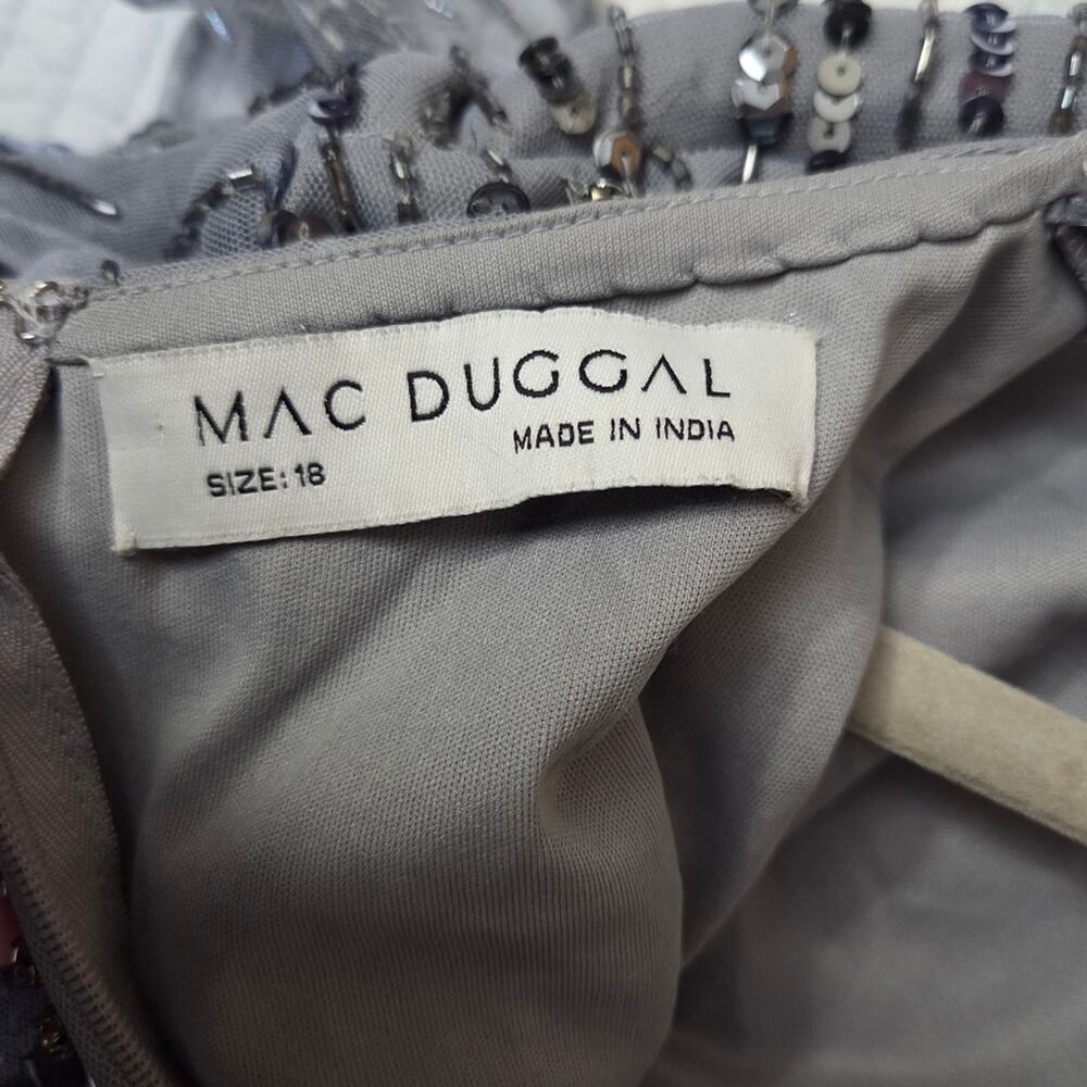 Mac Duggal Silver Sequin Maxi Dress - Picture 5 of 8